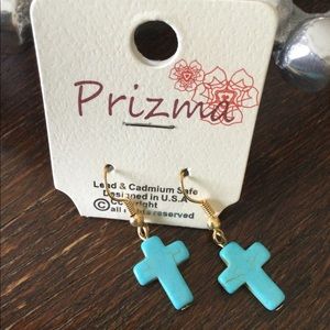 Turquoise Cross earrings